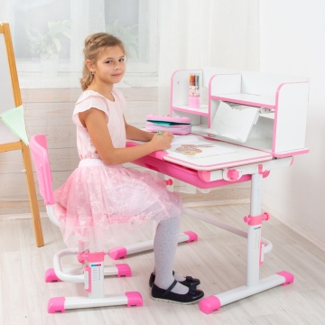 Комплект детской мебели стол и стул Lott S80 розовая