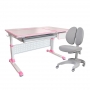 Комплект парта розовая Brunia Cubby и кресло серое Solerte Fundesk