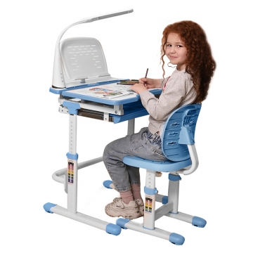 Компьютерный стол для ребенка Set-12 Holto голубой