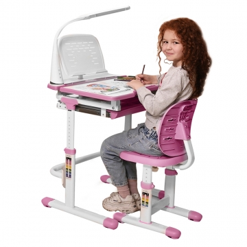Детский письменный стол для школьника Set-12 Holto розовый