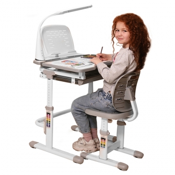 Комплект детской мебели стол и стул Set-12 Holto серый