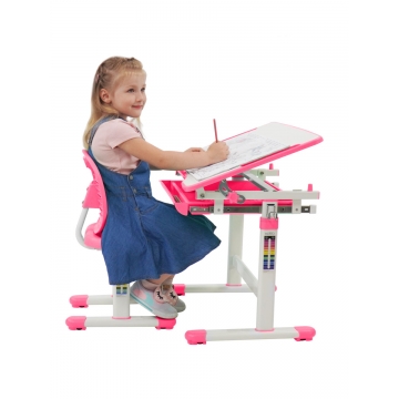 Детский письменный стол для школьника Set-2 Holto розовый