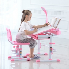 Растущая парта и стул для школьника Кантор LOTT MM70L розовая