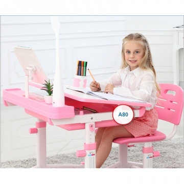 Растущий стол и стул для школьников Кидди А8 розовая