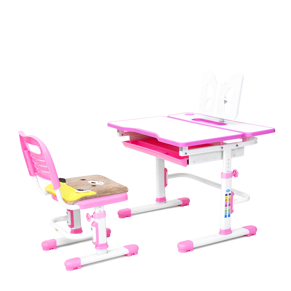 Комплект парта и стул розовый Rifforma Comfort-07