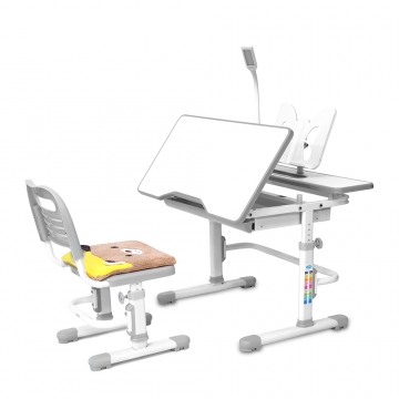 Ученический стол и стул Rifforma Comfort-07 серый
