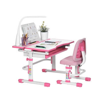 Регулируемый стол для школьника RIFFORMA SET-07 LUX розовый
