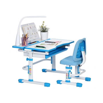 Письменный компьютерный стол для школьника RIFFORMA SET-07 LUX голубой