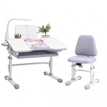 Письменный стол для подростка девочки RIFFORMA SET-07 LUX серый
