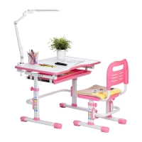 Комплект парта и стул с чехлом розовый Rifforma Set-10