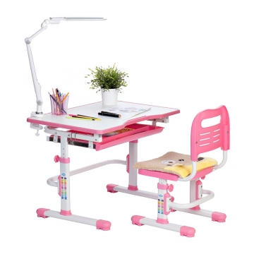 Растущая парта и стул для школьника Rifforma Set-10 розовый