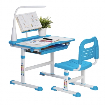 Растущий стол и стул Rifforma Set-17 клен и голубой